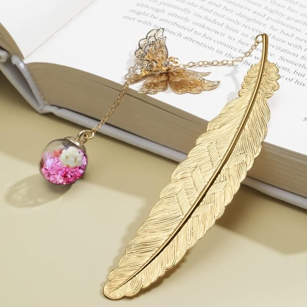 wholesale vintage-style metal feather bookmark mothers day gifts valentine's day christmas stocking stuffers butterfly bookmarks for women mom lady readers teacher appreciation gifts free samples