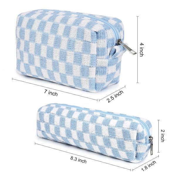 wholesale soidram checkered cosmetic bag and makeup brush storage bag - large capacity travel toiletry organizer free samples