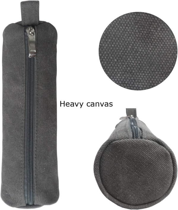 wholesale enyuwlcm heavy canvas stationery stylish simple pencil bag and durable compact zipper pencil case pouch 1 pack gray free samples