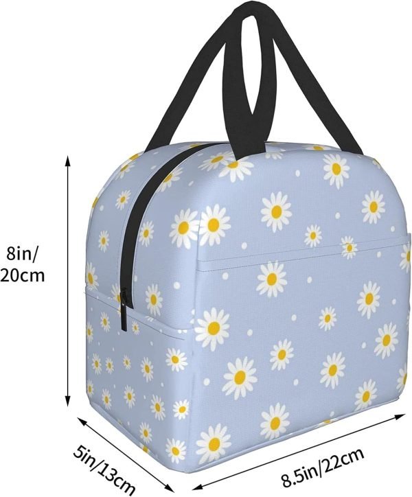 wholesale insulated lunch bag for women, cooler tote reusable lunch box container for work office travel picnic floral daisy purple flower  with your logo & design