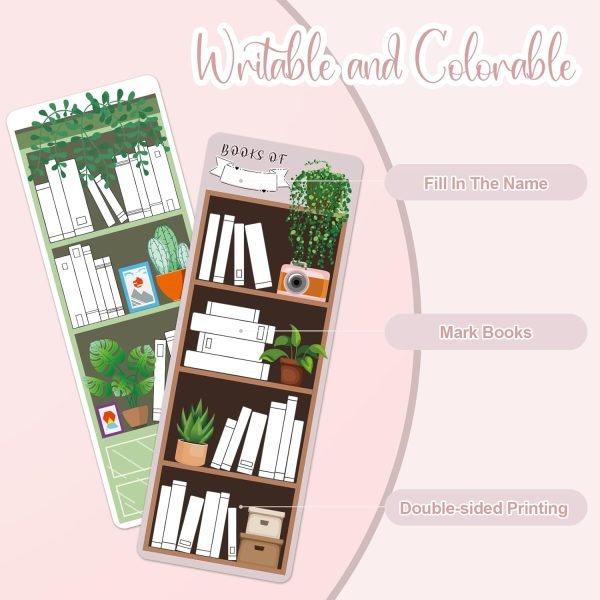 wholesale 100 pieces book tracker bookmarks bookshelf design bookmarks double-sided reading page markers bookmarks for book lovers cute bookmarks for reading bookmarks for women students school supplies free samples