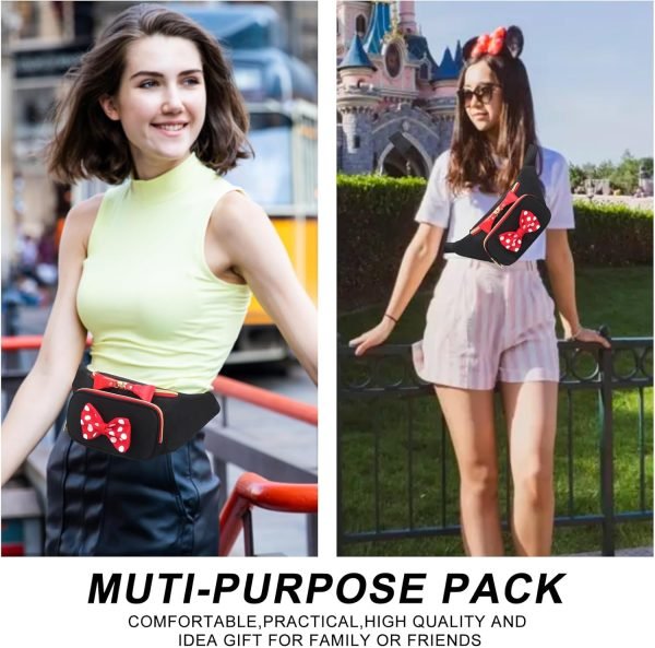 wholesale cute disney fanny pack for women teen girls minnie bowknot polka dot fanny packs cartoon hiking waist bag travel waist pack crossbody belt bags little kid outdoor waist packs free samples