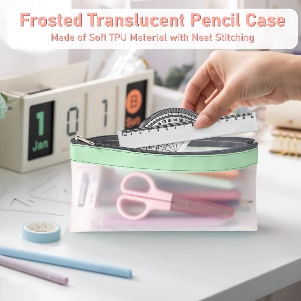 wholesale timart clear pencil pouch-3 pack, clear pencil case, pen holder with zipper for kids, clear makeup pouch, kids pencil pouch for office school supplies makeup travel accessories free samples