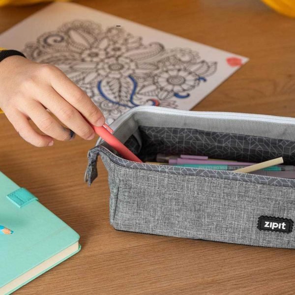 wholesale zipit lenny pencil case | large capacity pencil pouch | pencil bag for school, college and office (grey) free samples