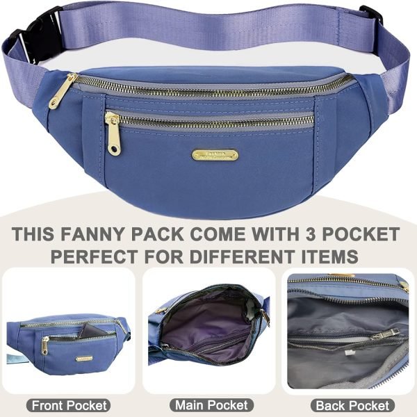 wholesale 6 pieces fanny pack for women men fashion waist bag with adjustable strap waterproof fanny packs for travel sports running hiking, 6 color free samples