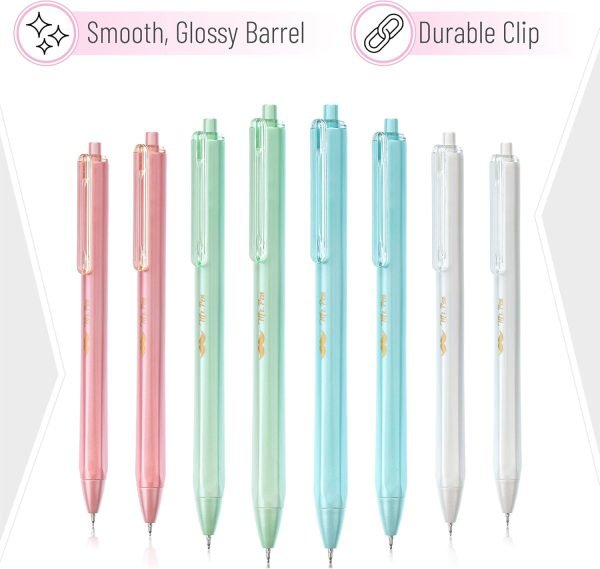 wholesale mr. pen- retractable gel pens, 8 pack, black ink gel pens, pastel barrels, fast dry, gel pens fine point 0.5mm, retractable pens, cute pens, gel ink pens, aesthetic pens for journaling fine tip pens free samples