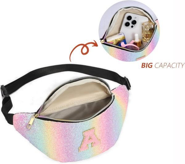 wholesale birthday gift kids fanny pack for girls teens cute toddler glitter waist bag free samples