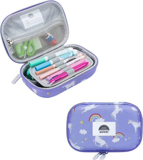 wholesale unicorn pencil case for girls&boys - large kids pencil case with mesh storage pocket & 2 removable dividers for organizing markers & pens. premium quality pencil case with a durable design free samples