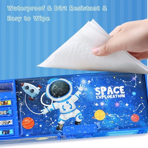 wholesale pop up multifunction pencil case, cute cartoon pen box organizer stationery with password lock, sharpener, schedule, whiteboard, school supplies, best birthday gifts for kids teens free samples