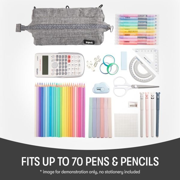 wholesale zipit lenny pencil case | large capacity pencil pouch | pencil bag for school, college and office (grey) free samples