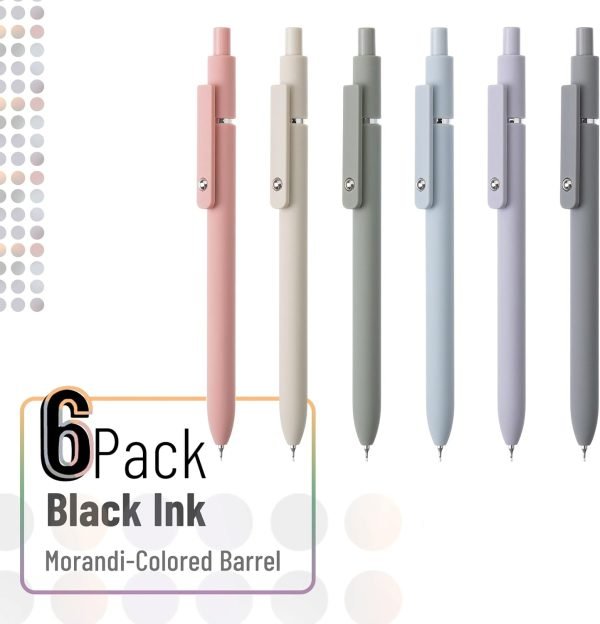 wholesale mr. pen - retractable fine point gel pens, 6 pack, morandi barrels, fast dry ink, cute aesthetic pens for journaling free samples