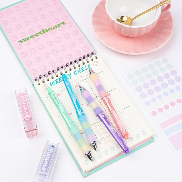 wholesale colnk cute gel pens 0.5,4 pcs retractable black ink pens with 8 counts of refills,fine point smooth writing pens for women, aesthetic office school supplies,gifts pens for writing journaling free samples