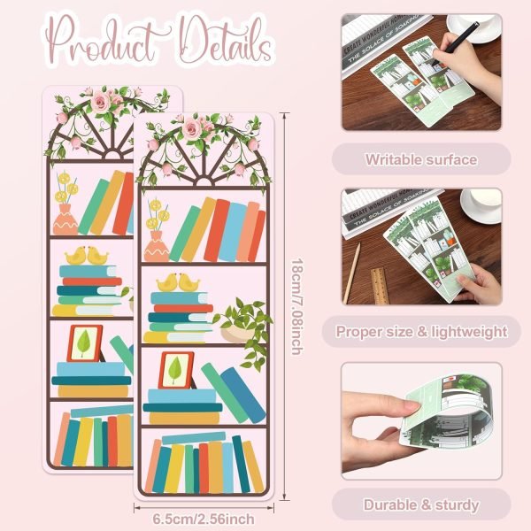 wholesale 100 pieces book tracker bookmarks bookshelf design bookmarks double-sided reading page markers bookmarks for book lovers cute bookmarks for reading bookmarks for women students school supplies free samples