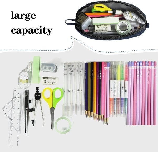 wholesale gloppie pencil bag aesthetic simple pencil case practical pencil pouch small pen holder office stationery back to school supplies, blue free samples