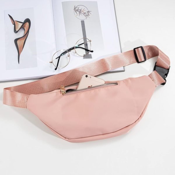 wholesale fanny packs for women fashionable stylish cute nylon designer fanny pack waterproof waist belt bag pouch chest sling fannypack's crossbody bags for women sport workout travel work (pink) free samples