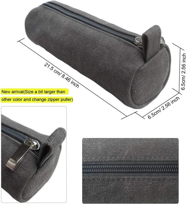 wholesale enyuwlcm heavy canvas stationery stylish simple pencil bag and durable compact zipper pencil case pouch 1 pack gray free samples