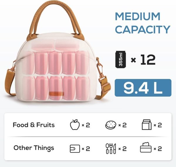 wholesale tourit womens lunch bag insulated lunch box cute lunch bags for women, work, picnic, beige  with your logo & design