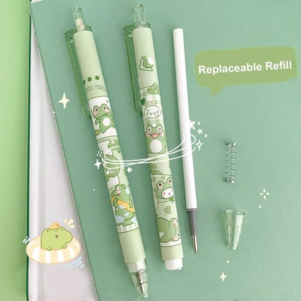 wholesale 6 pcs gel ink pens cartoon retractable pens cute animal pen 0.5mm ballpoint pen office school supplies for girls (frog) free samples