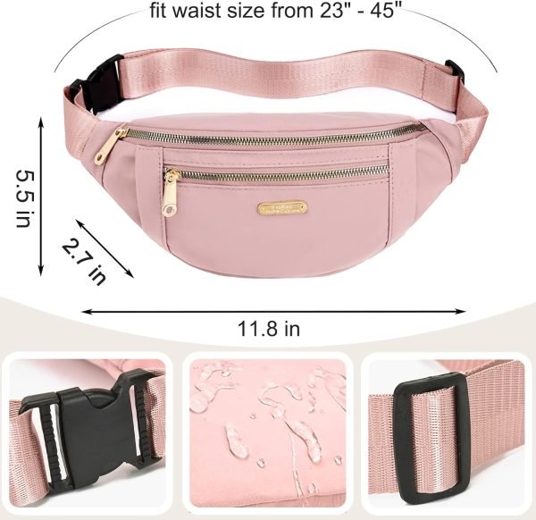 wholesale 6 pieces fanny pack for women men fashion waist bag with adjustable strap waterproof fanny packs for travel sports running hiking, 6 color free samples