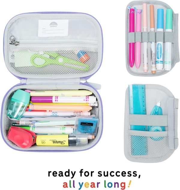 wholesale unicorn pencil case for girls&boys - large kids pencil case with mesh storage pocket & 2 removable dividers for organizing markers & pens. premium quality pencil case with a durable design free samples