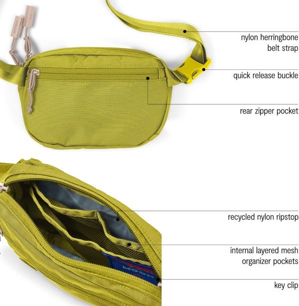 wholesale baboon to the moon mini fanny pack - trendy, compact, water-repellent waist bag in citronelle for men and women free samples