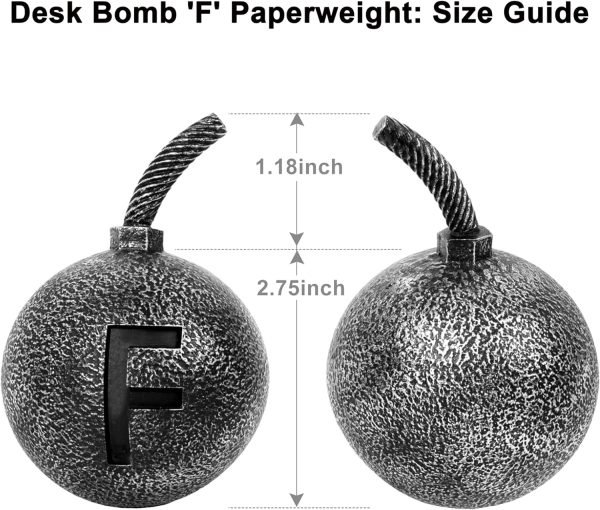 wholesale initial bomb paperweight humor decor with ball paperweight functional and stylish office paperweight gift for office co-worker boss,student with letter paperweight desk decor free samples