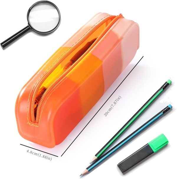 wholesale silicone pencil case, pencil pouch, stylish color cute aesthetic pencil case, pencil case small, versatile pencil bag for adult women men (stylish four color splicing) free samples