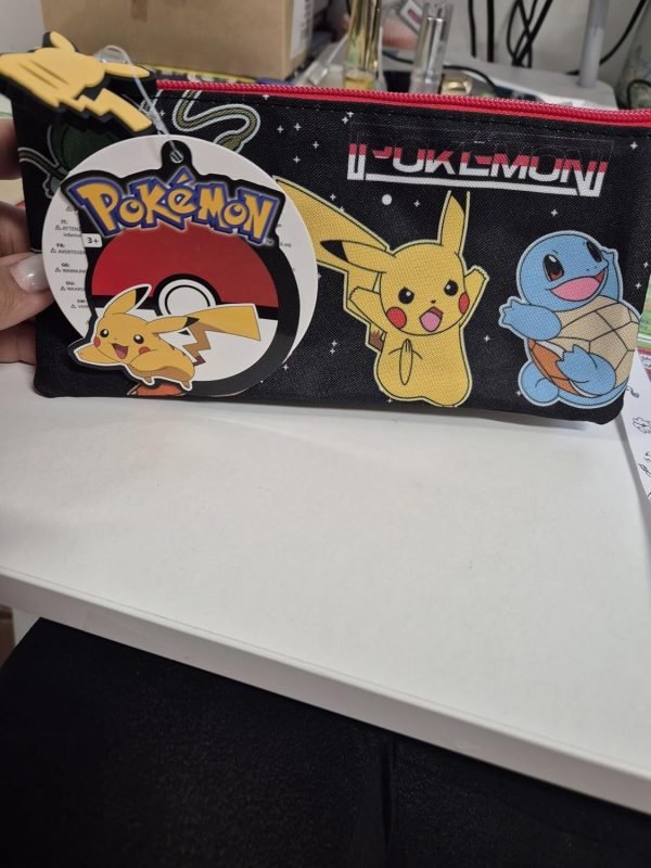 wholesale pokemon pencil case for boys and girls - pikachu school supplies - triple compartment pencil pouch - anime gifts free samples