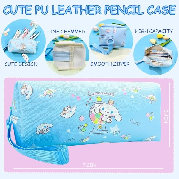 wholesale cute school supplies present set kawaii including ballpoint pens, pencil case, id badge holder, stickers, key chain, a5 notebook, bookmark, eraser, ruler for girls kids teens free samples