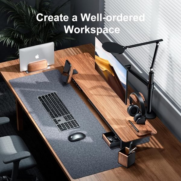 wholesale upergo walnut desk tray with pen holder set, natural wooden desk draw organizer office, desk organizer tray for keys, pen, watch free samples