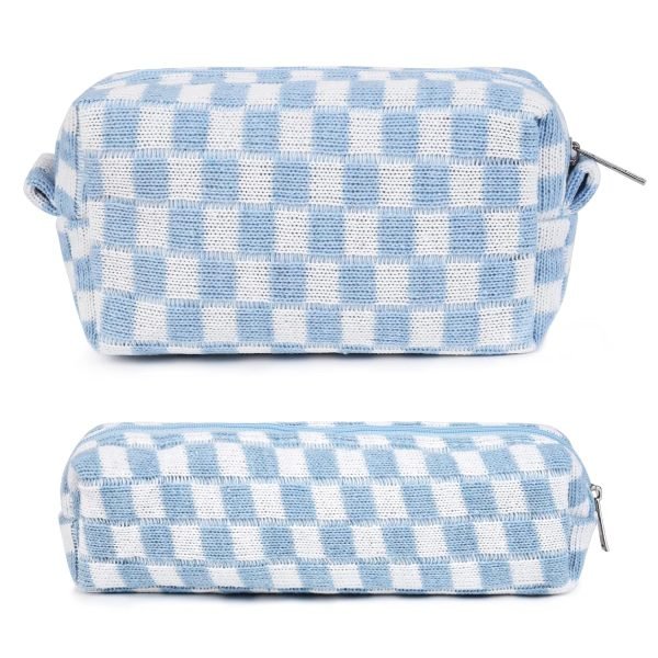 wholesale soidram checkered cosmetic bag and makeup brush storage bag - large capacity travel toiletry organizer free samples