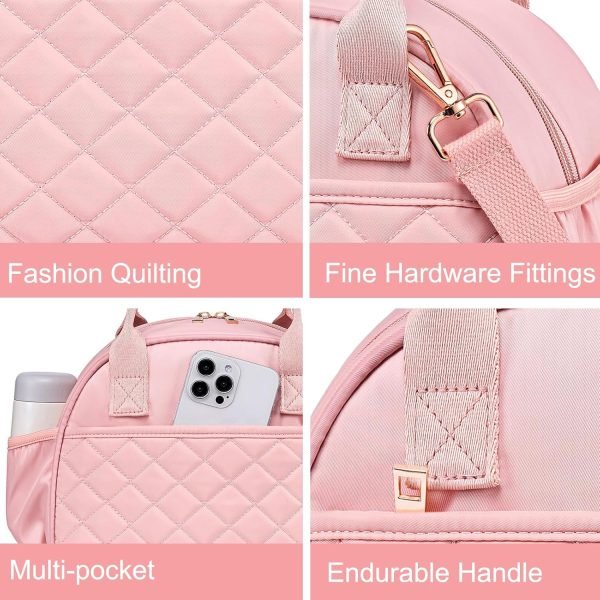 wholesale btoop lunch box for women men insulated lunch bag quilted lunchbox cute adult lunch tote with adjustable shoulder strap reusable lunch bags water resistant for travel work picnic (pink)  with your logo & design