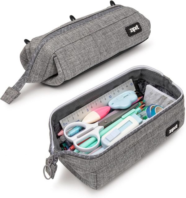 wholesale zipit lenny pencil case | large capacity pencil pouch | pencil bag for school, college and office (grey) free samples