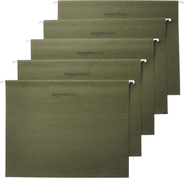 wholesale amazon basics hanging organizer file folder, letter size, green - pack of 25 free samples