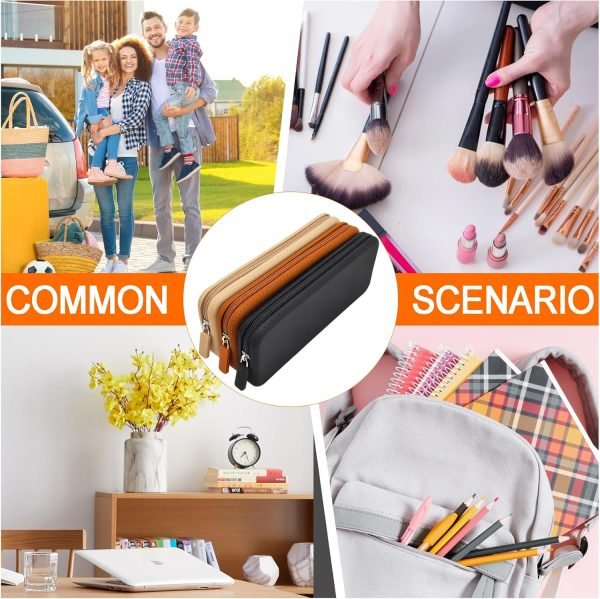 wholesale silicone pencil case, waterproof silicone cosmetic bag, pencil bag, multifunctional pencil case aesthetic, zipper storage bag (black) free samples