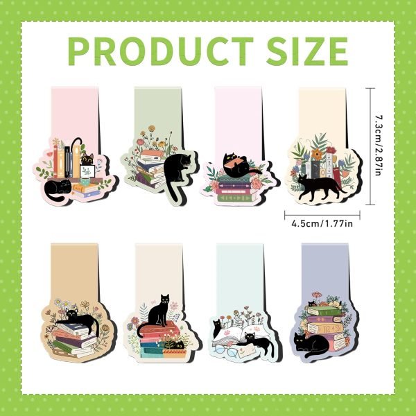 wholesale cat book magnetic bookmark: 8 pcs black cat flower book magnetic bookmarks cute bookmark gifts for book reading lover for kids students teachers office stationery free samples