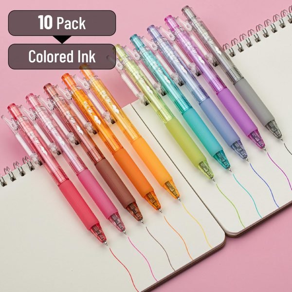 wholesale mr. pen- retractable gel pens, 10 pack, candy colors, fast dry, gel pens fine point 0.5mm, retractable pens, cute pens, gel ink pens, aesthetic pens for journaling, colorful pens, fine tip pens free samples