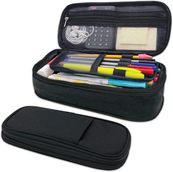 wholesale teacher created resources black pencil case multifunctional large capacity bag pouch holder organizer free samples