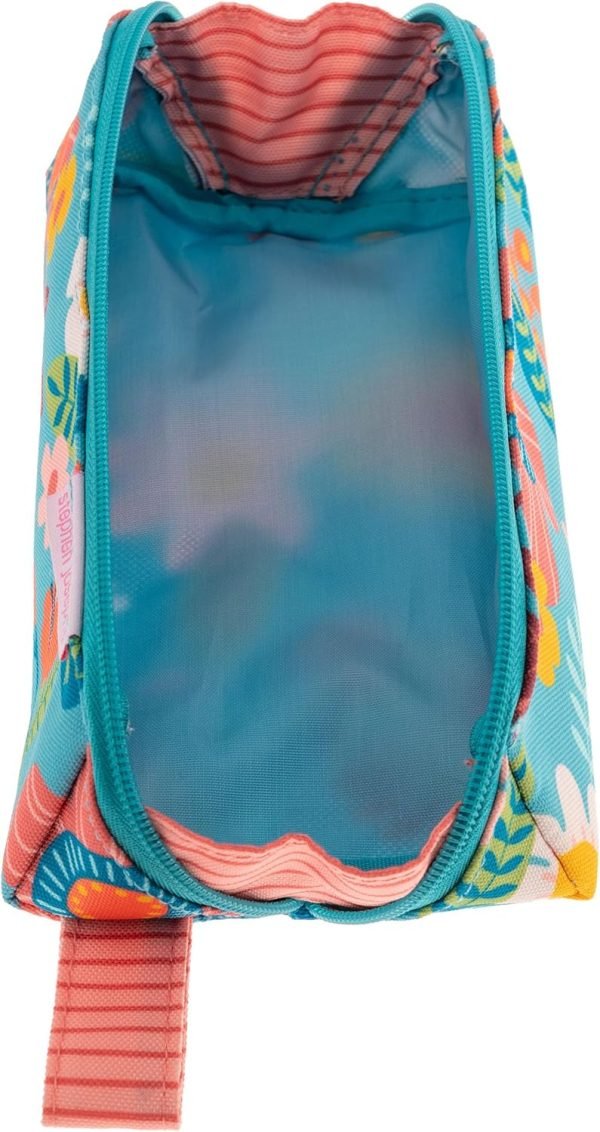 wholesale stephen joseph all over printed pencil pouch | multipurpose kids school stationary case, colorful cute designs with large space for pencils and pens, turquoise floral, pencil case free samples