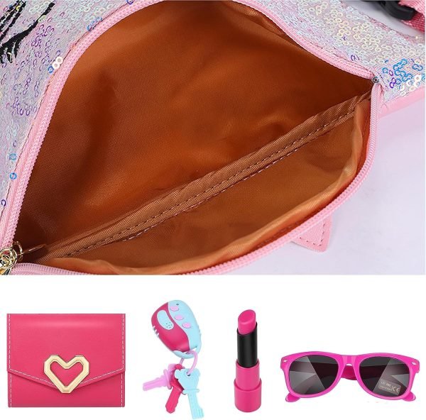 wholesale bibdoo kids fanny pack for girls shiny waist bag cat gift with pom pom free samples