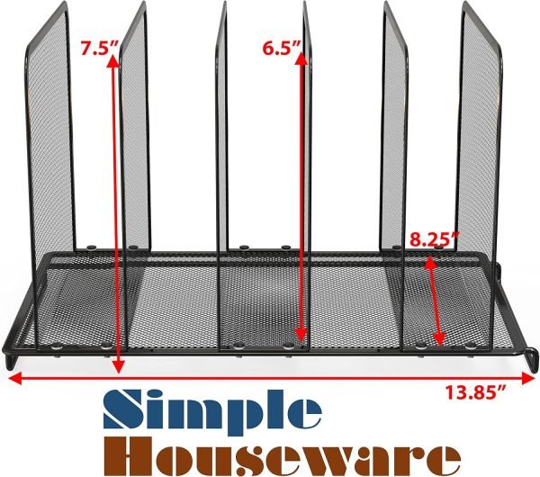 wholesale simple houseware 5 section expandable upright file sorter organizer, black free samples