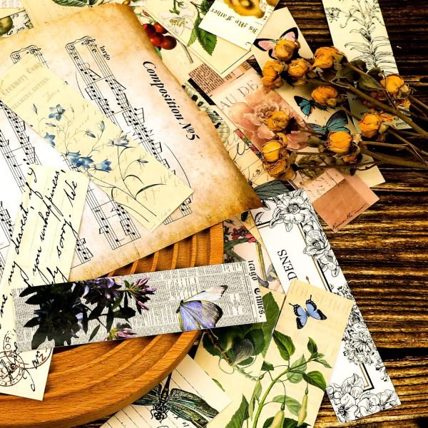 wholesale 30 pieces paper bookmarks for book lovers,vintage aesthetic bookmark simple style book accessories natural style book marks cute bookmarks pack butterfly flower plant bookmarks for women free samples